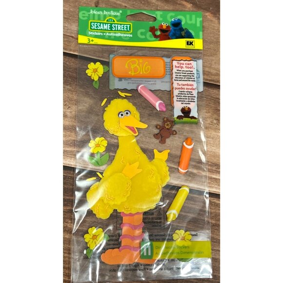 JOLEE'S BOUTIQUE SESAME STREET SSJB07 BIG BIRD DIMENSIONAL FUZZY STICKERS - Picture 2 of 4